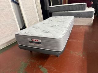 Colchón Flex Harmony 90x190 y Base Tapizada