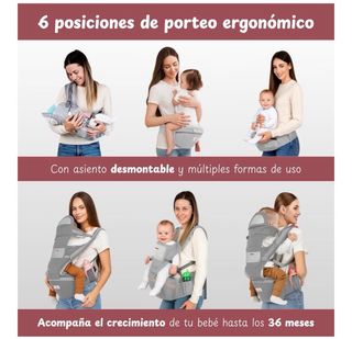 Mochila Portabebés 6 en 1 Gris