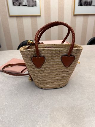 Bolso Miu Miu Rafia Beige y Marrón