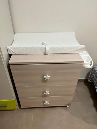 Minicuna bañera mueble cambiador hamaca bebé