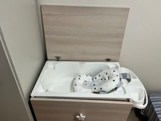 Minicuna bañera mueble cambiador hamaca bebé