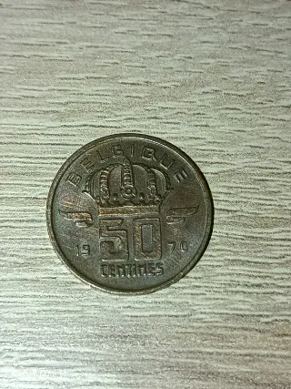 Moneda 50 Céntimos Bélgica 1970