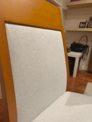 Sillas de comedor de madera y tela (x6)