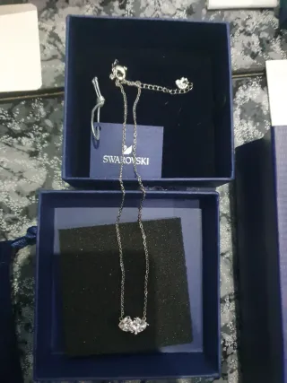 Collar Swarovski Plata Corazones