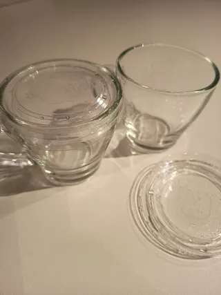 4 tazzine da caffè in vetro senza piattino