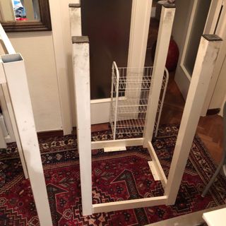 2 Estructuras mesa patas blancas metal.