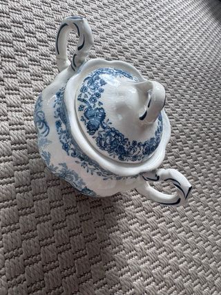 Azucarero La Cartuja Ceilan Porcelana Azul