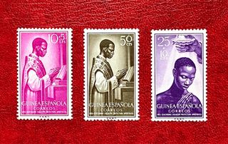 Bonitos sellos Centenario Prefectura Guinea 1955