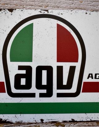 PLACA CARTEL DECORATIVO AGV HELMETS LOGO MOTO