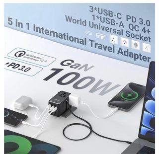 MINIX Adaptador Viaje Universal 100W