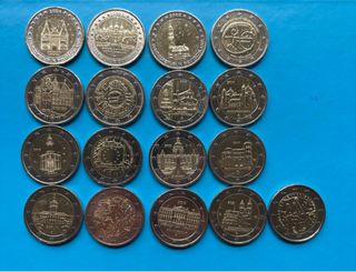 Lote 17 monedas 2€ conmemorativas Alemania