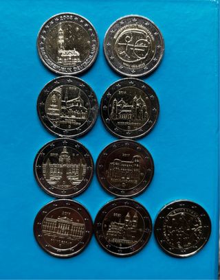 Lote 17 monedas 2€ conmemorativas Alemania