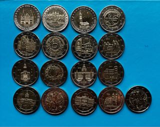Lote 17 monedas 2€ conmemorativas Alemania