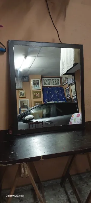 Espejo antiguo madera y cristal