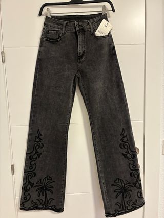 Pantalón ancho gris oscuro Mulaya Talla M