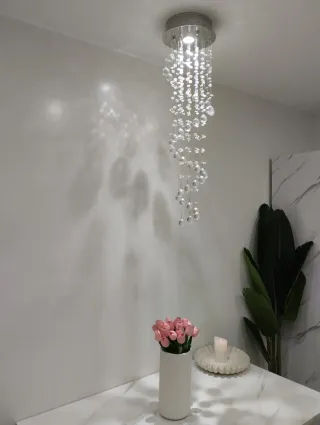 Lámpara de techo de cristal y metal