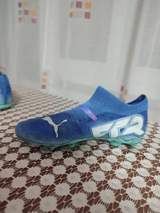 Zapatillas Fútbol Puma Azul/Verde Talla X