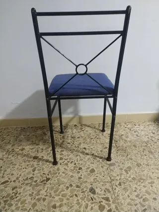 6 Sillas de forja negras y azules