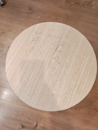 Mesa auxiliar redonda madera y metal