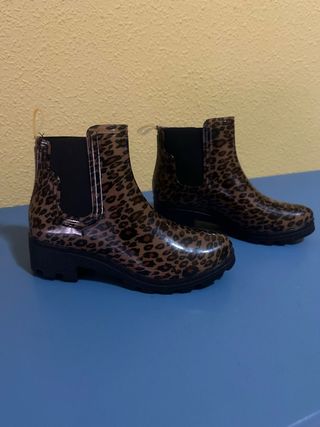 Botas de agua con estampado de leopardo