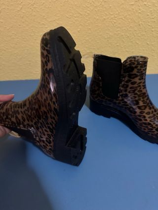 Botas de agua con estampado de leopardo