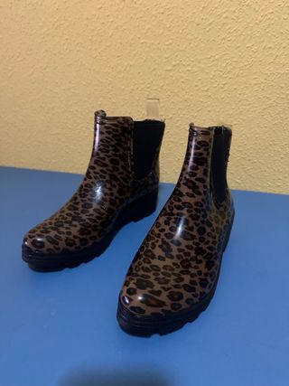 Botas de agua con estampado de leopardo