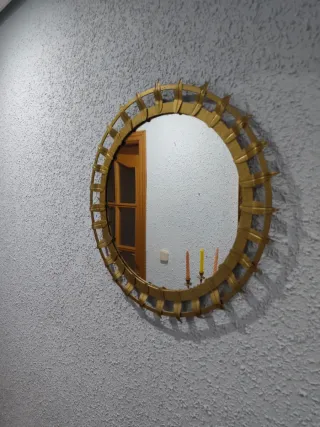 Espejo redondo dorado.Recogida en Mano.Urge.