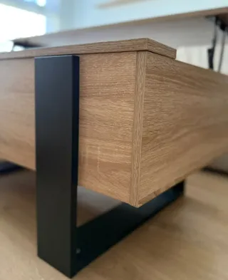 Mesa de centro elevable madera y metal