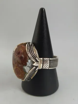 B.S - Anillo Plata 925 con Jaspe Marrón - 12.04gr