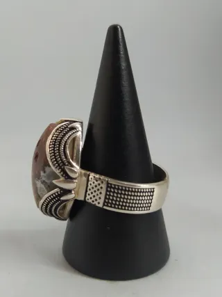 B.S - Anillo Plata 925 con Jaspe Marrón - 12.04gr