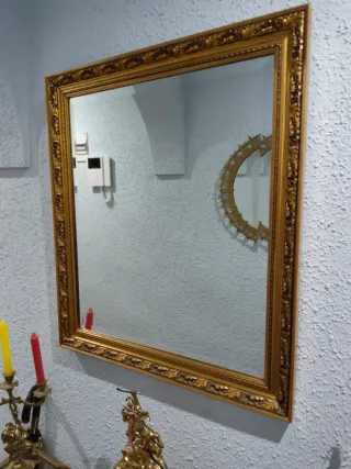 Espejo Marco Dorado Vintage