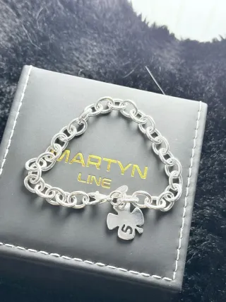 Pulsera trébol plateada