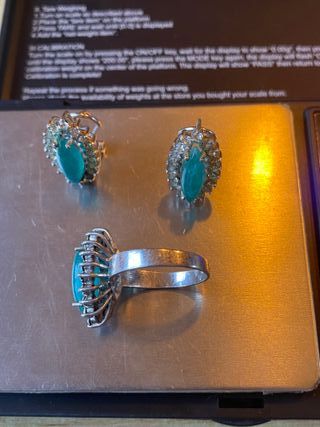 Conjunto antiguo plata y turquesa