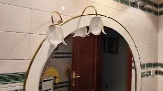 Mueble de lavabo mármol y espejo