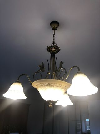 Lámpara colgante cristal y metal