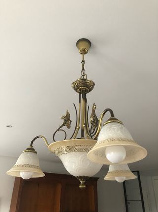 Lámpara colgante cristal y metal