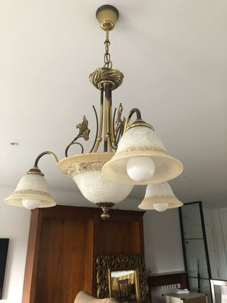 Lámpara colgante cristal y metal