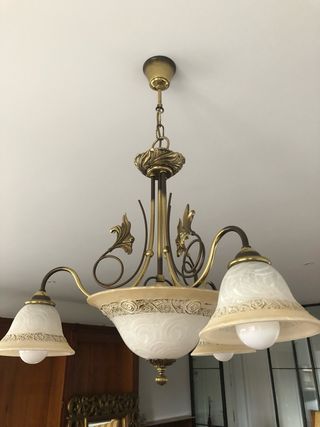 Lámpara colgante cristal y metal