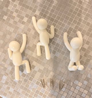 3 Percheros ganchos de Muñecos Escaladores Blanco