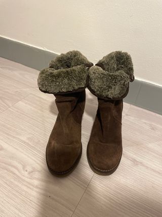 Botines ante marrón forro borreguito talla 37