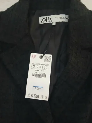 Blazer Zara Negro Talla S Nuevo con Etiqueta