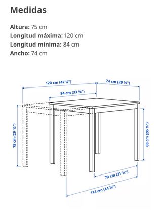 Mesa extensible Vihals Ikea