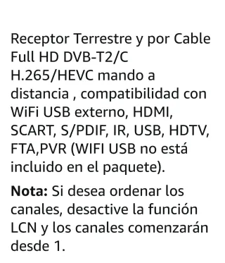 Decodificador TDT HD JN-821T2 con Grabador