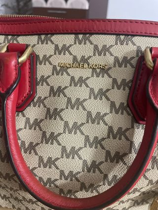 Bolso Michael Kors Beige y Rojo