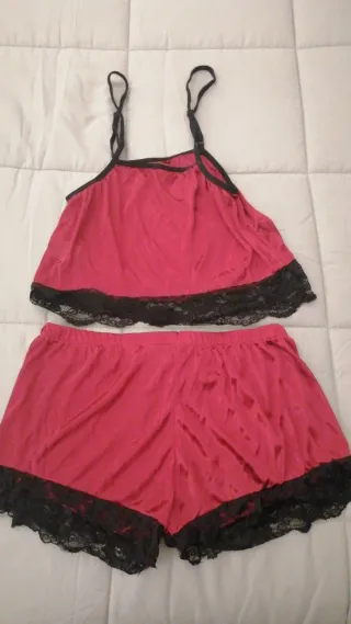Conjunto Lencería Negro y Rojo Nuevo
