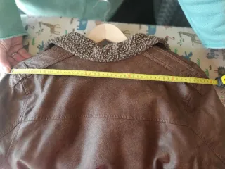 Cazadora polipiel marrón hombre