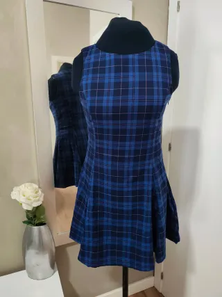 Vestido azul cuadros