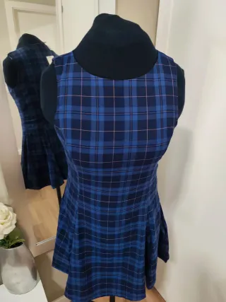 Vestido azul cuadros