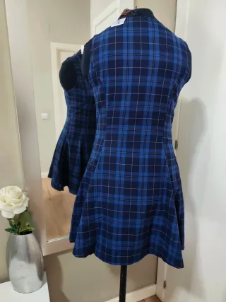 Vestido azul cuadros