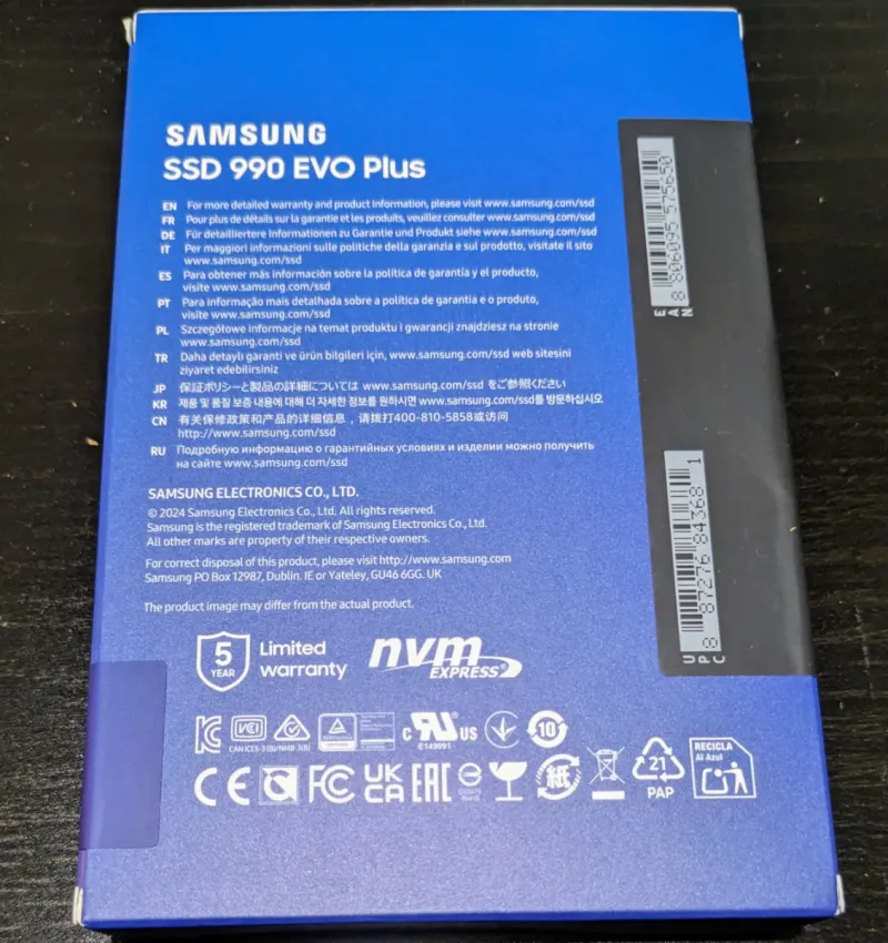 SSD Samsung 990 EVO Plus 2TB NVMe PCIe 4.0 afbeelding 2